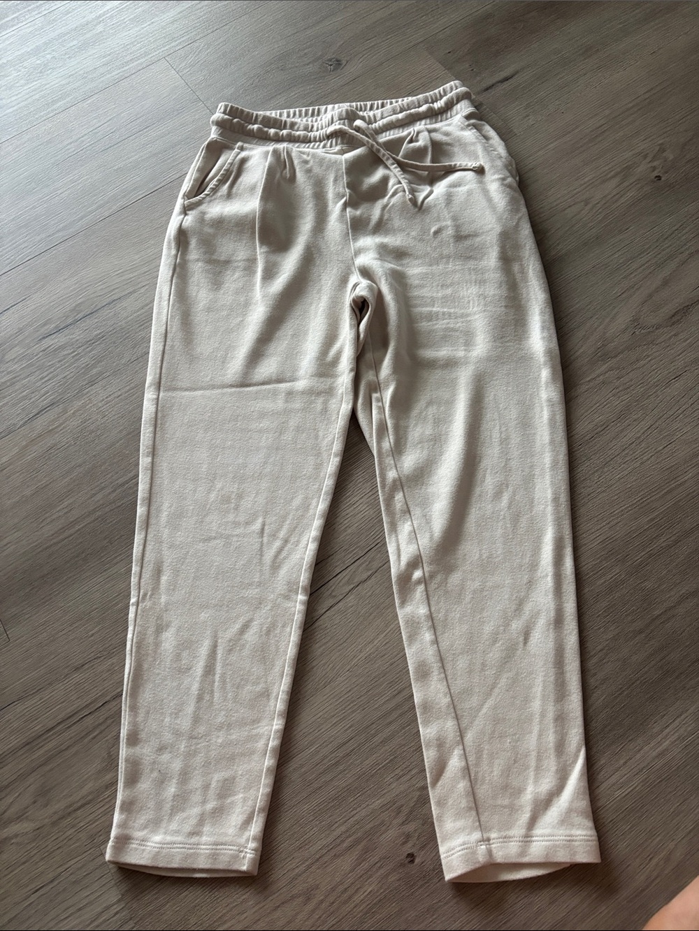Women's Straight Leg Drawstring Pants in Cream